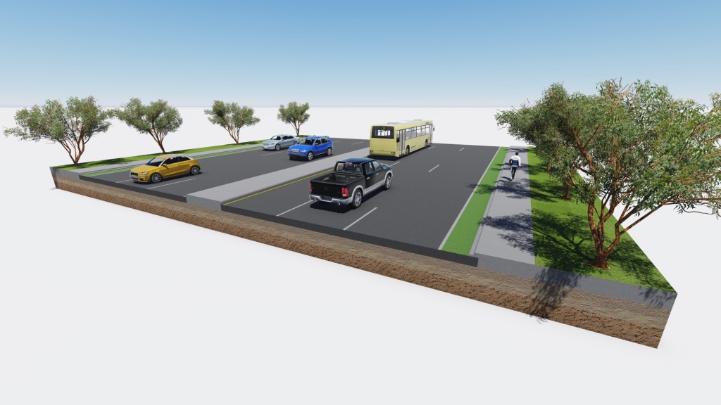 3d road section highway